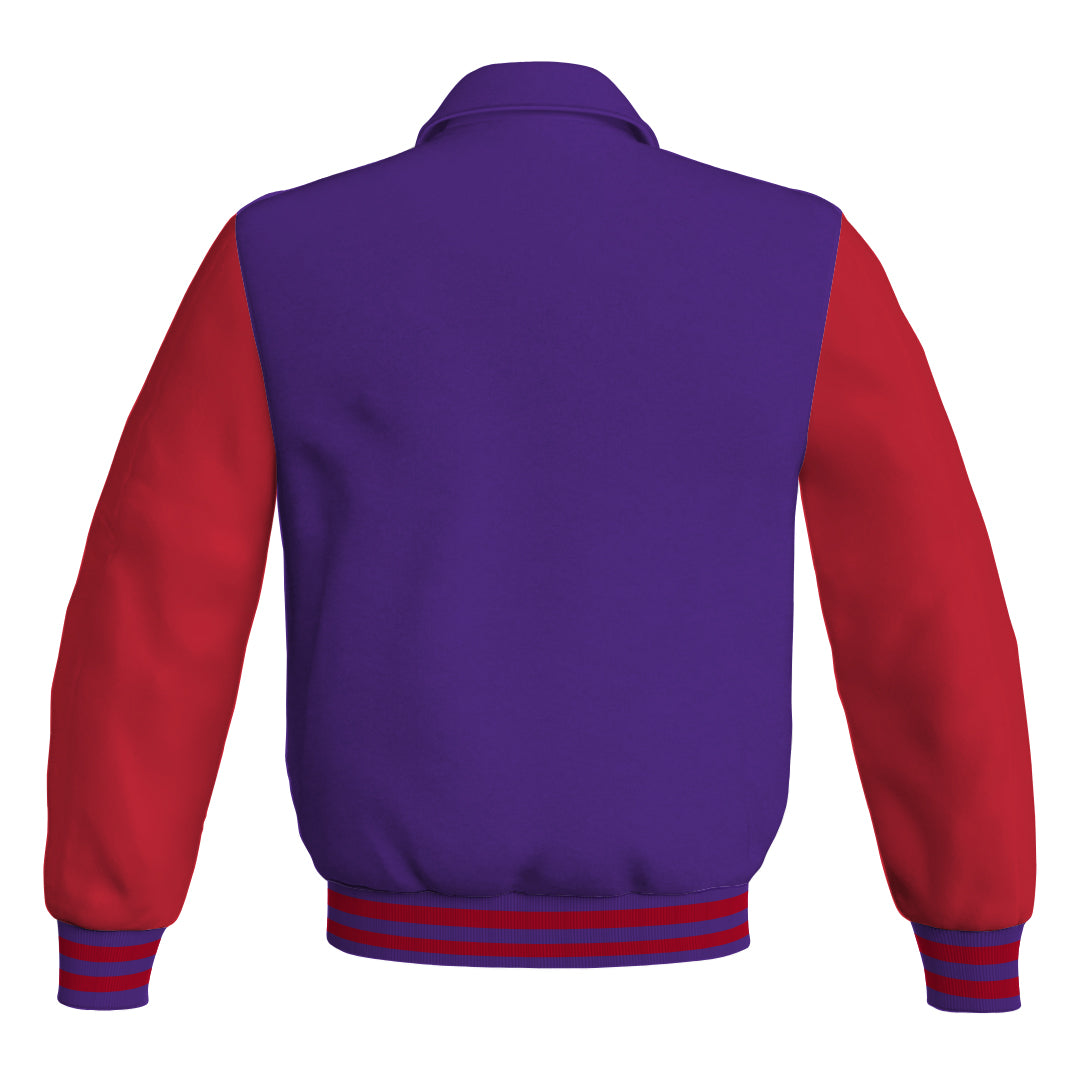 Letterman Varsity Classic Jacket Purple Body and Red Leather 