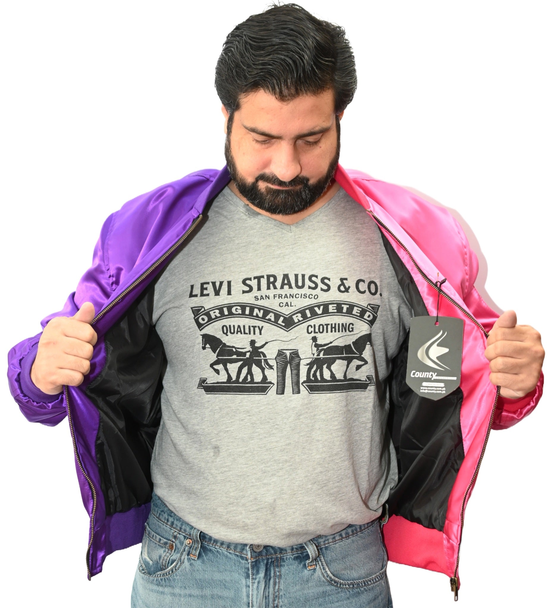 Letterman Varsity Bomber Jacket Sports Wear Hot Pink and Purple Satin