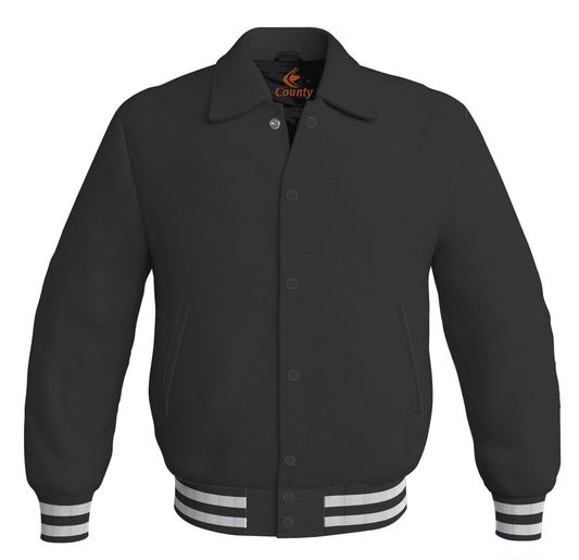 Varsity Jacket Black Classic Satin Jacket Letterman Jacket