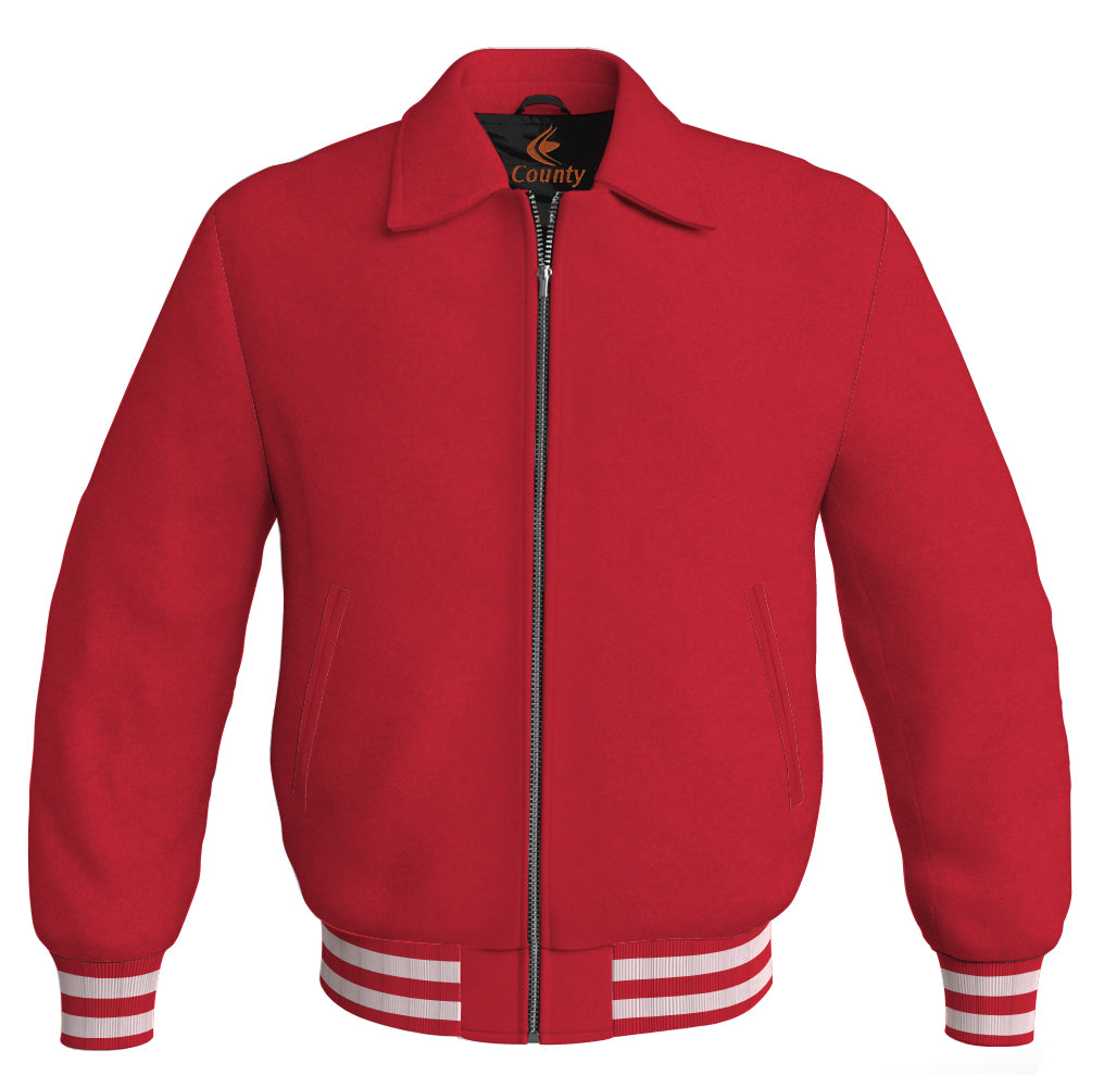 Baseball Letterman Bomber Classic Satin Jacket Sports Wear Red