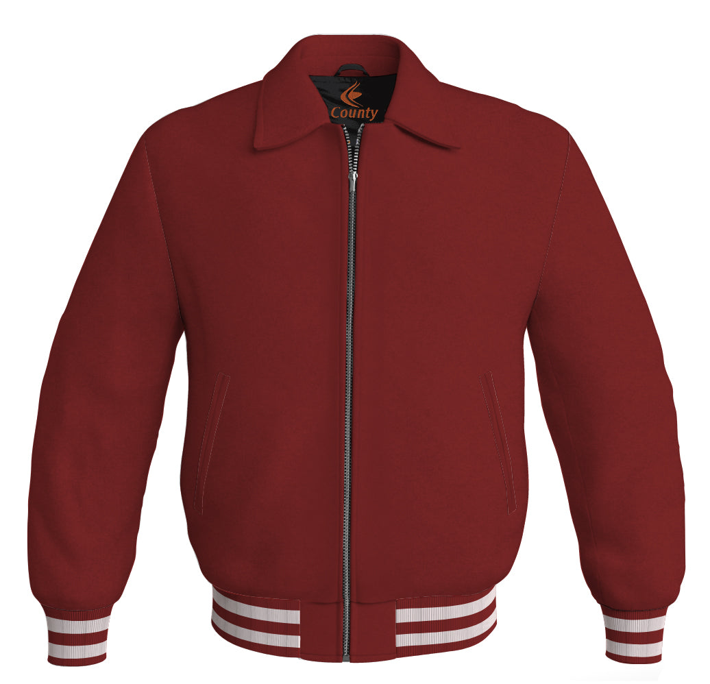 Baseball Letterman Bomber Classic Satin Jacket Sports Wear Maroon