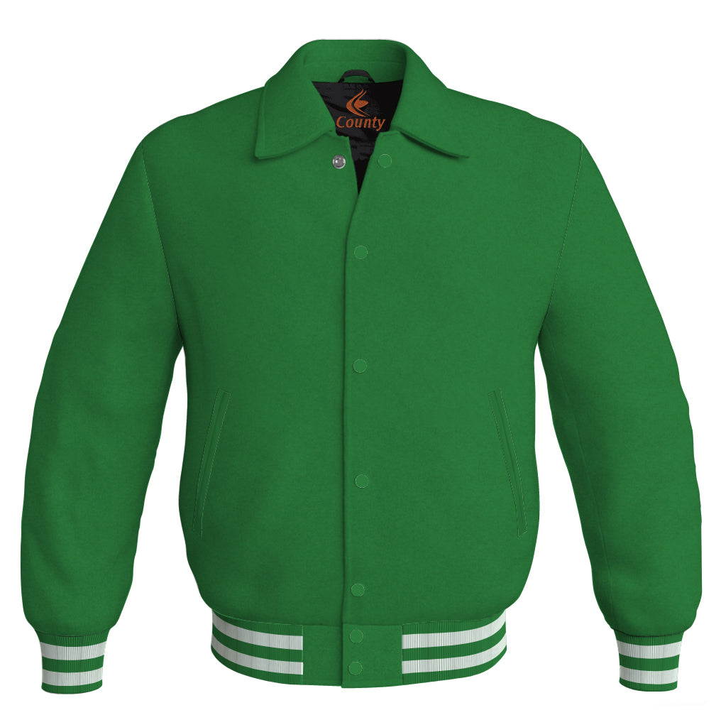 Varsity Jacket Green Classic Satin Jacket Mens Letterman Jacket