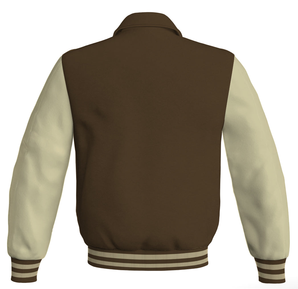 Luxury Bomber Classic Jacket Brown Body and Cream Leather 