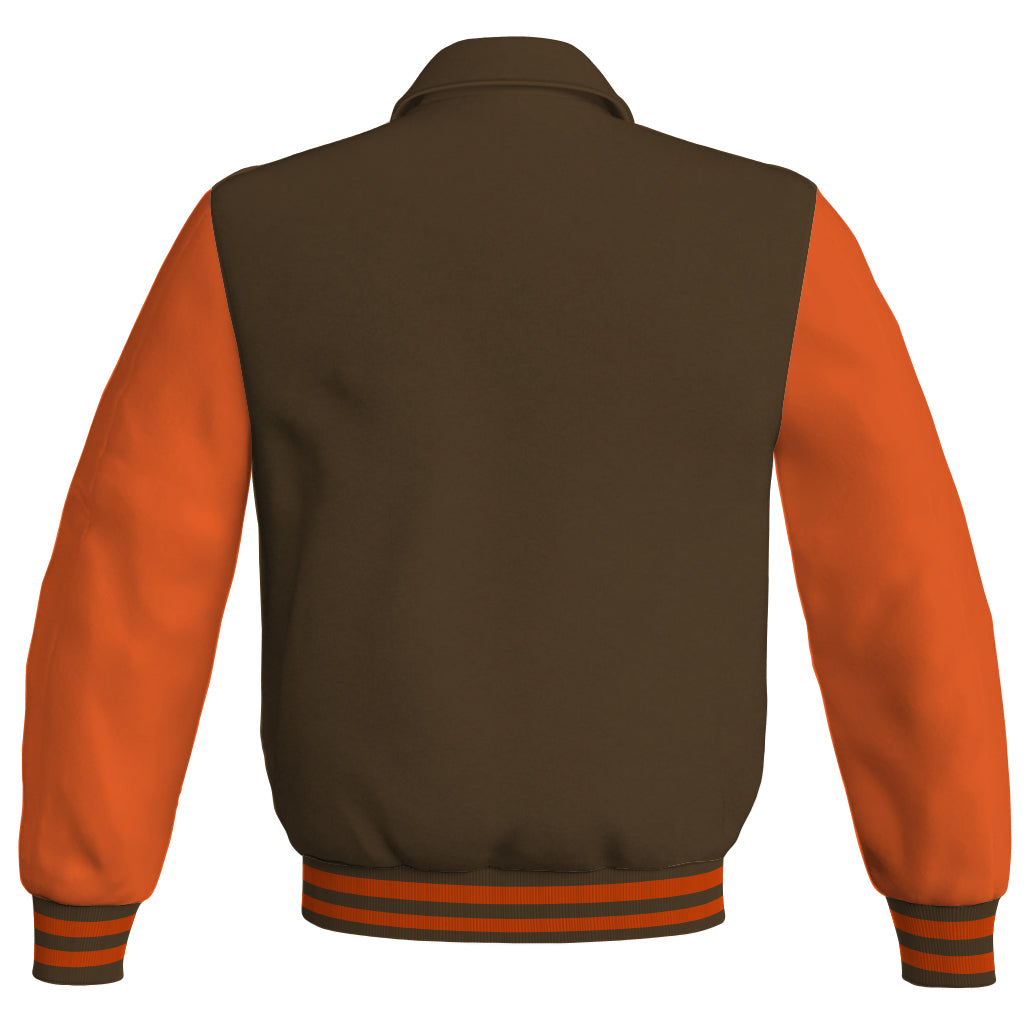 Luxury Bomber Classic Jacket Brown Body and Orange Leather 