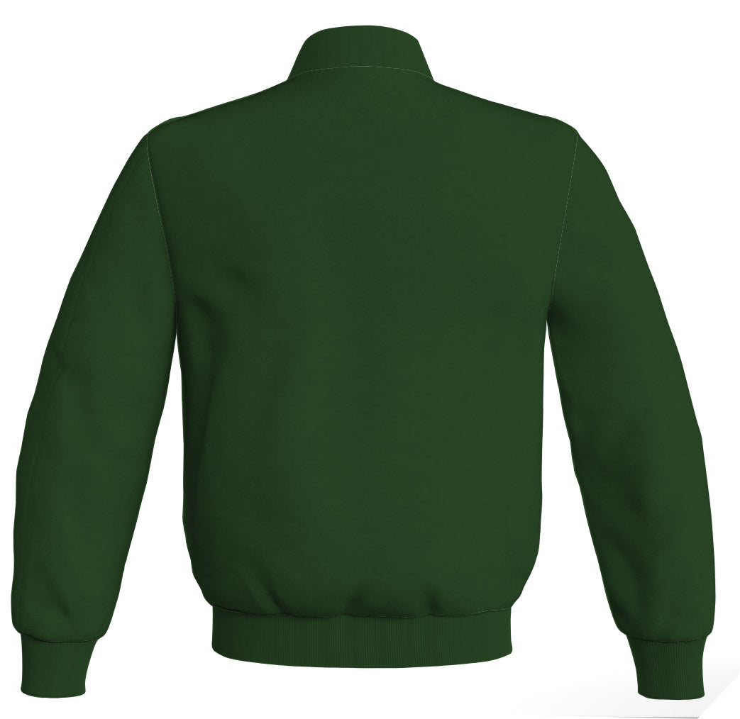 Jacket For Men Varsity Forest Green Body Sleeves Wool Fleece Mens Letterman Jacket