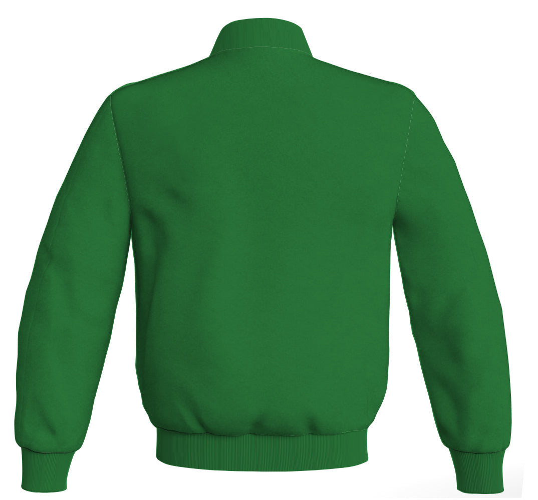 Letterman Jacket Bomber Green Body Sleeves Wool Fleece Personalized Varsity Jacket