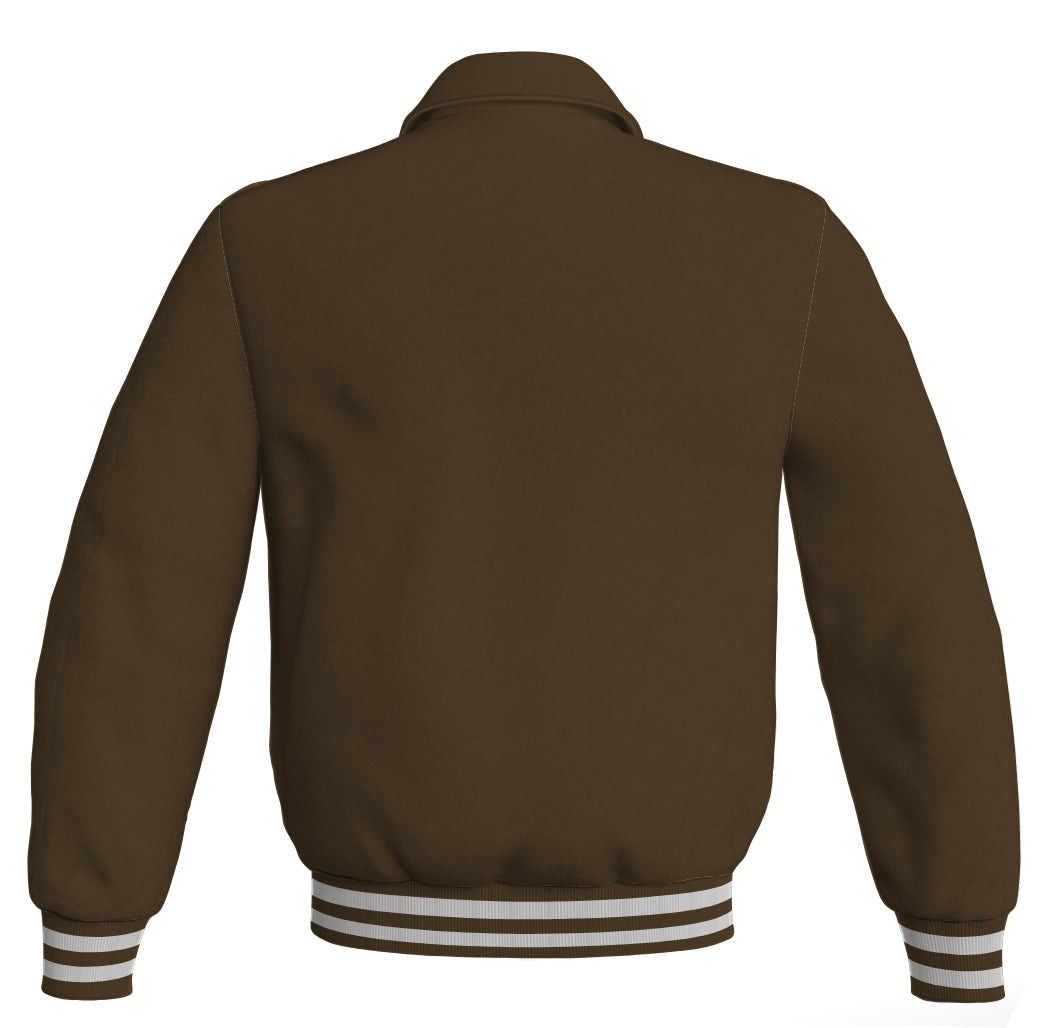 Varsity Jacket Brown Classic Satin Jacket Mens Letterman Jacket