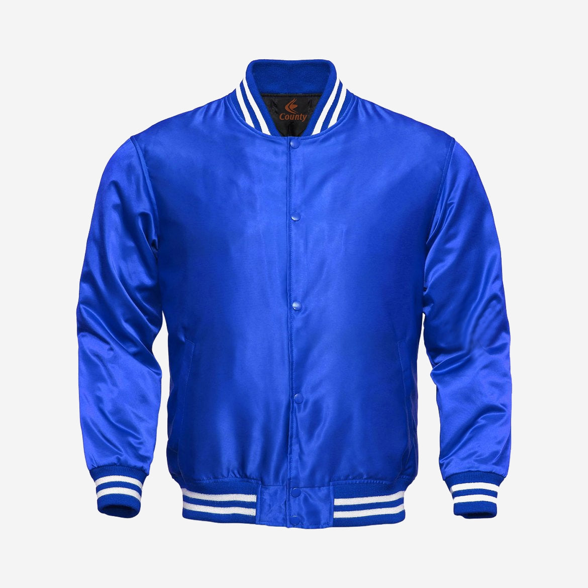 Varsity Jacket Blue Satin Jacket Letterman Jacket