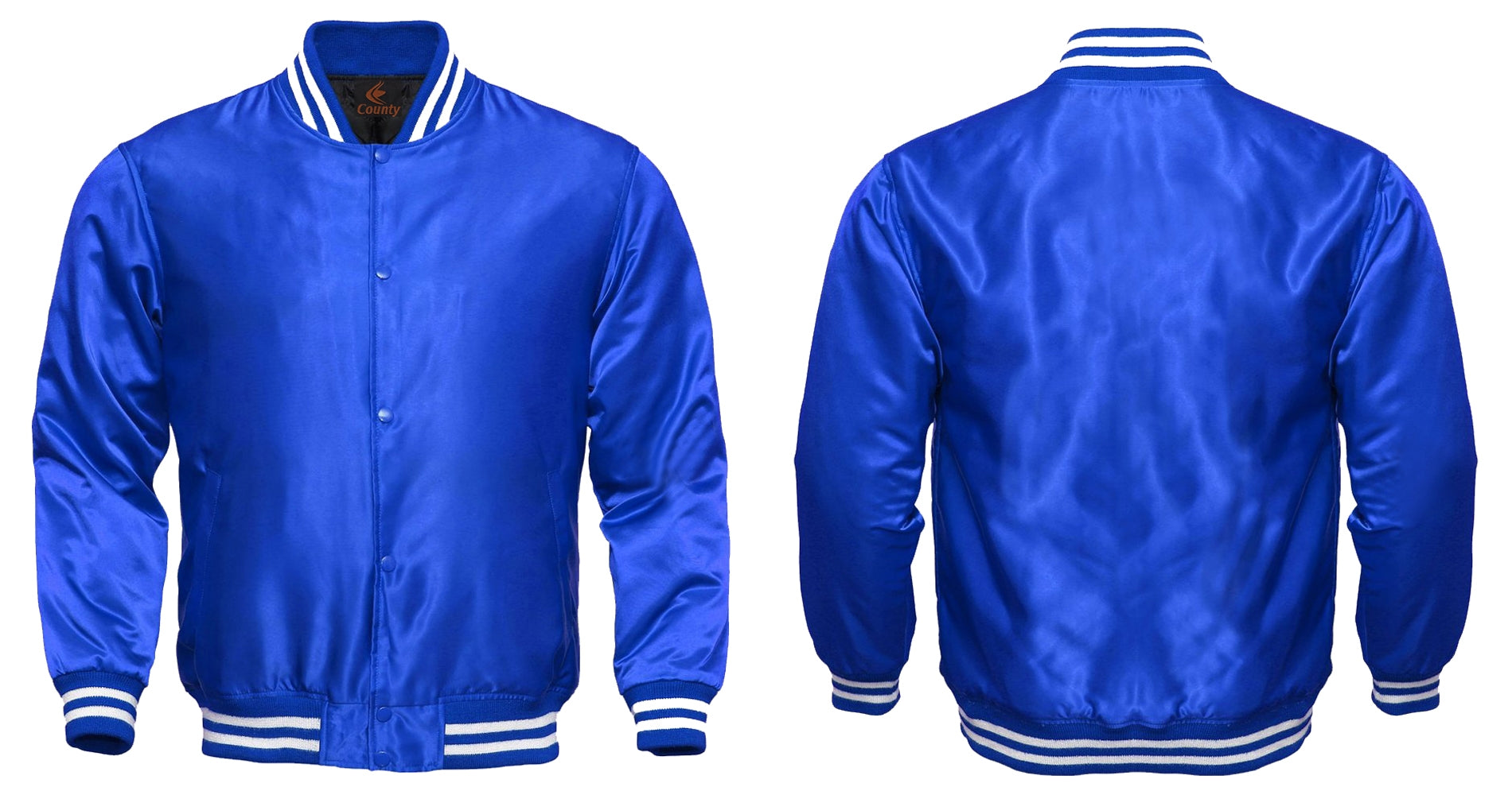 Varsity Jacket Blue Satin Jacket Letterman Jacket