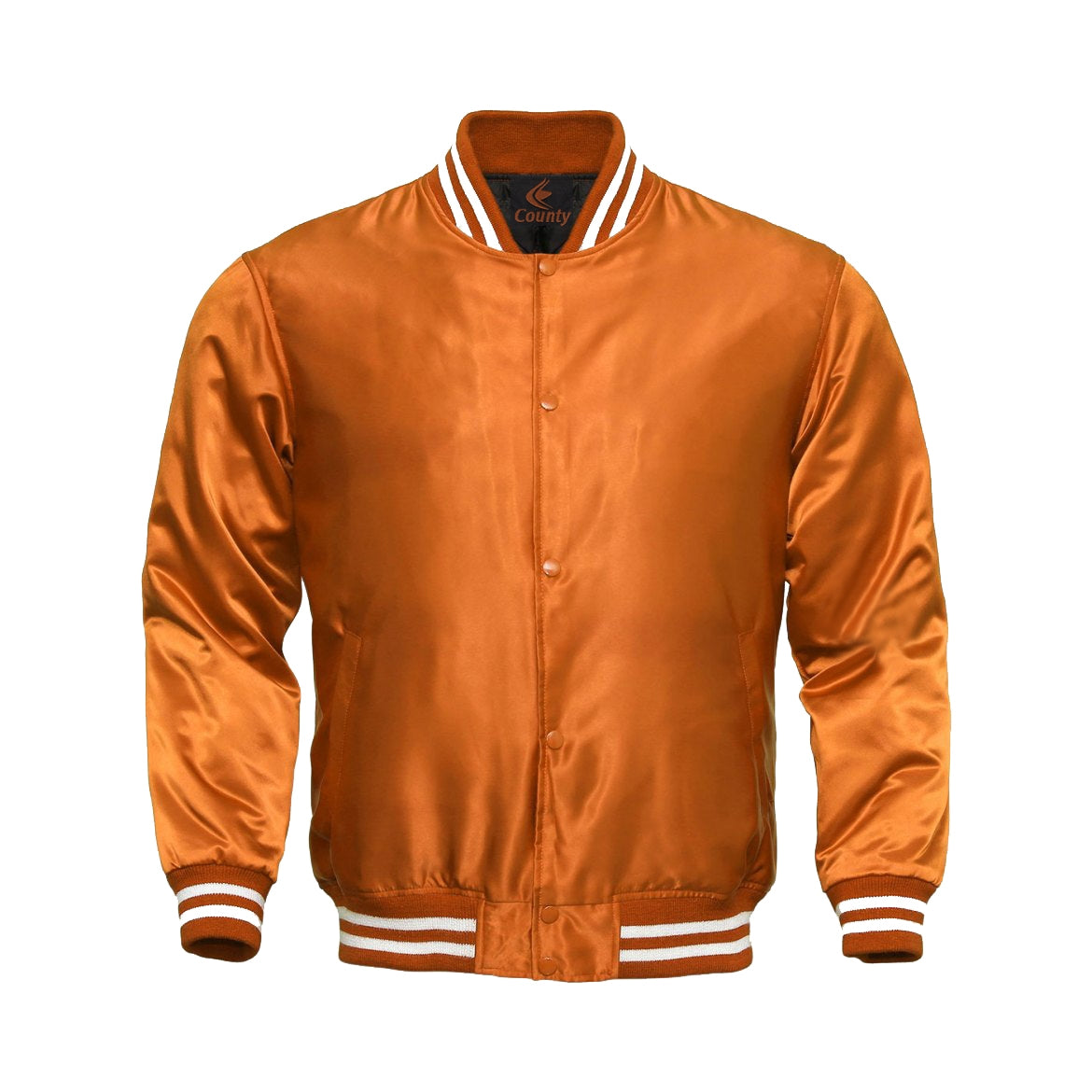 Mens Jacket Varsity Orange Satin Jacket Mens Letterman Jacket