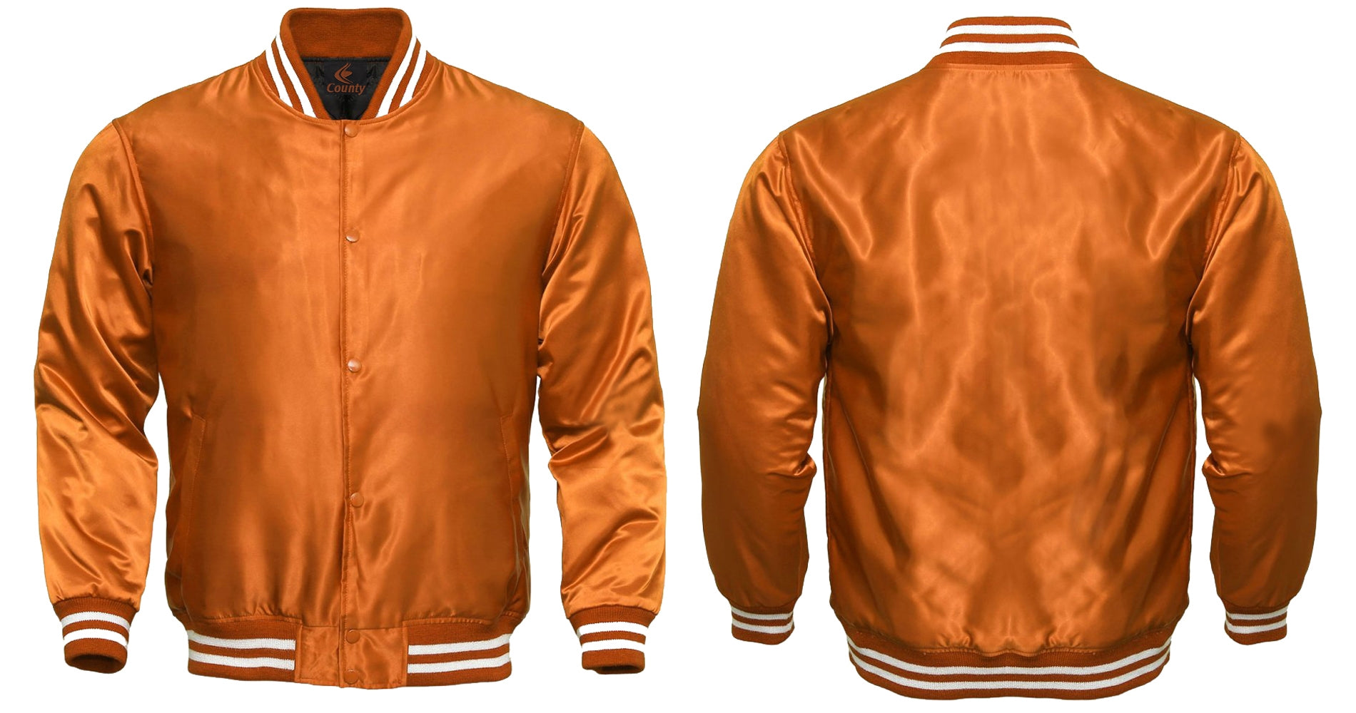 Mens Jacket Varsity Orange Satin Jacket Mens Letterman Jacket