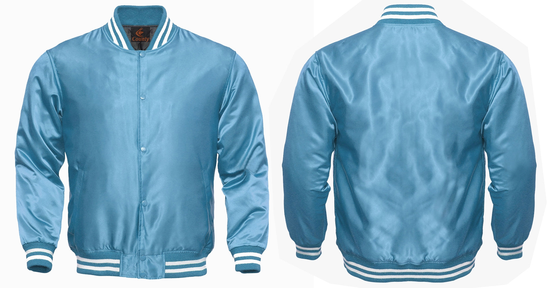  Varsity Jacket Mens Sky Blue Satin Jacket Mens Letterman Jacket