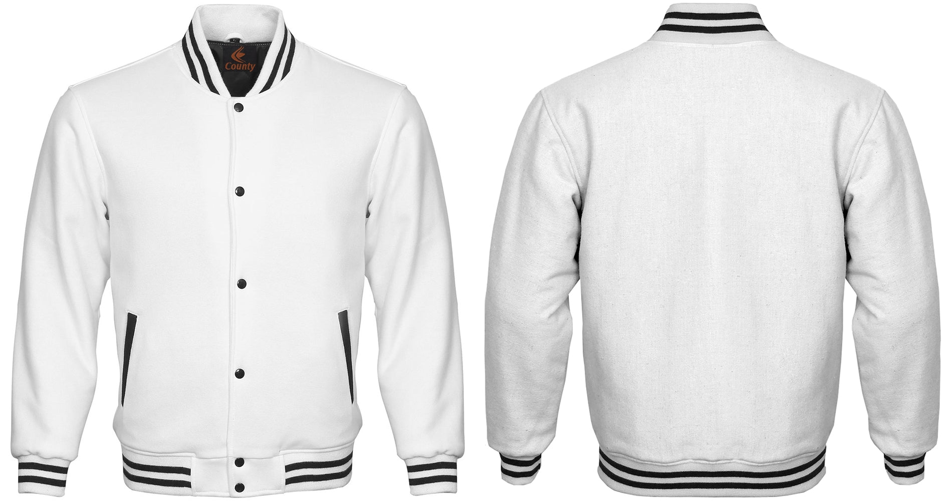 Super Quality Bomber Varsity Letterman Baseball Jacket White Body 