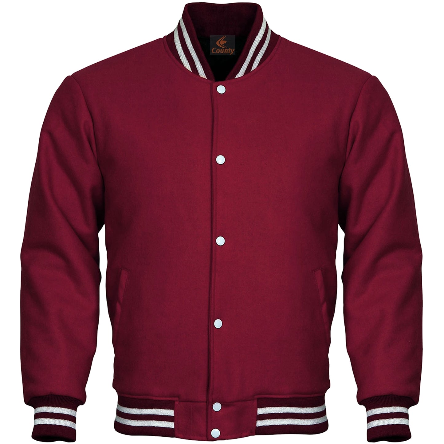 Super Quality Bomber Varsity Letterman Baseball Jacket Maroon Body Sleeves