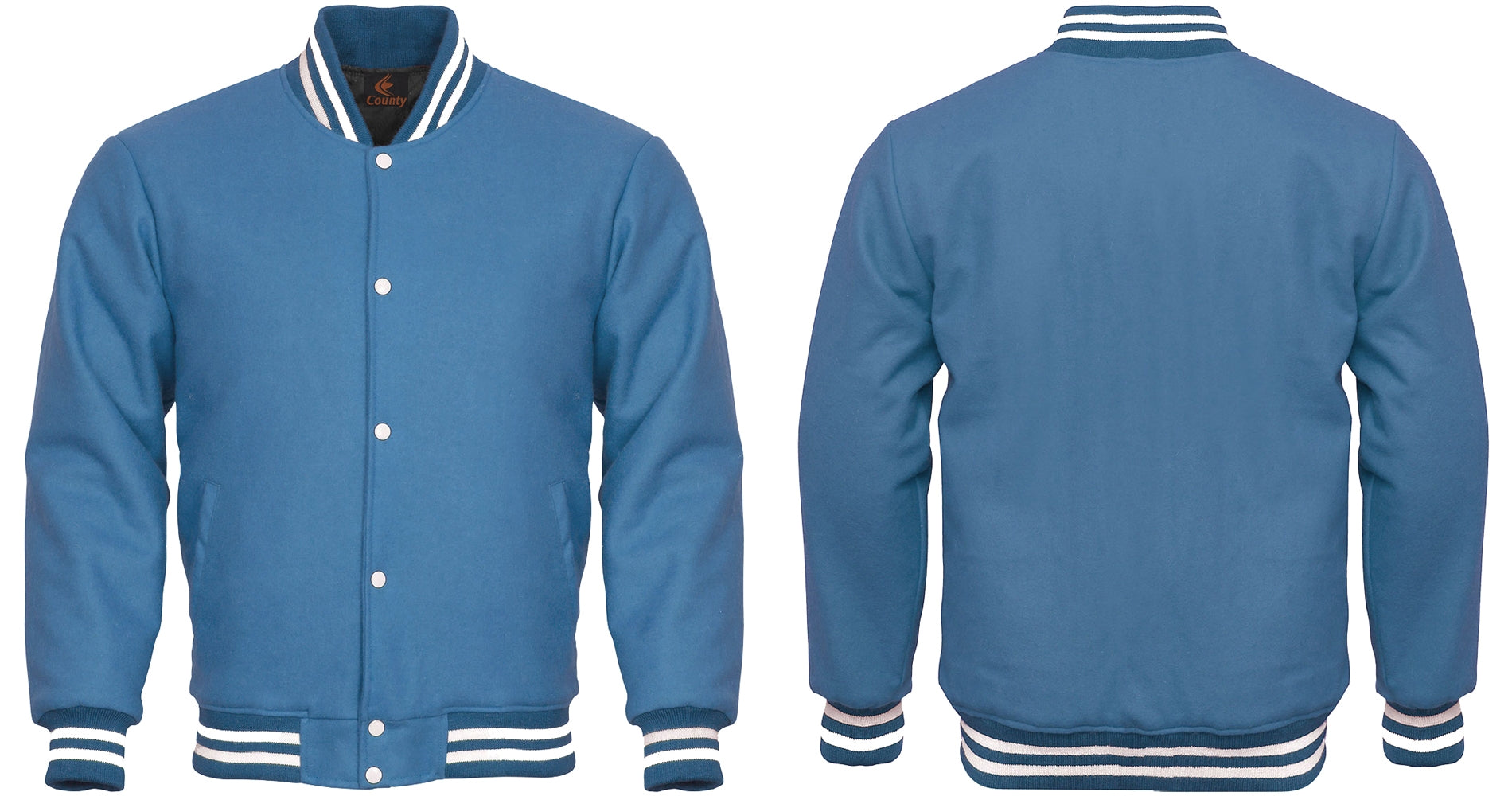 Super Quality Bomber Varsity Letterman Baseball Jacket Sky Blue Body 