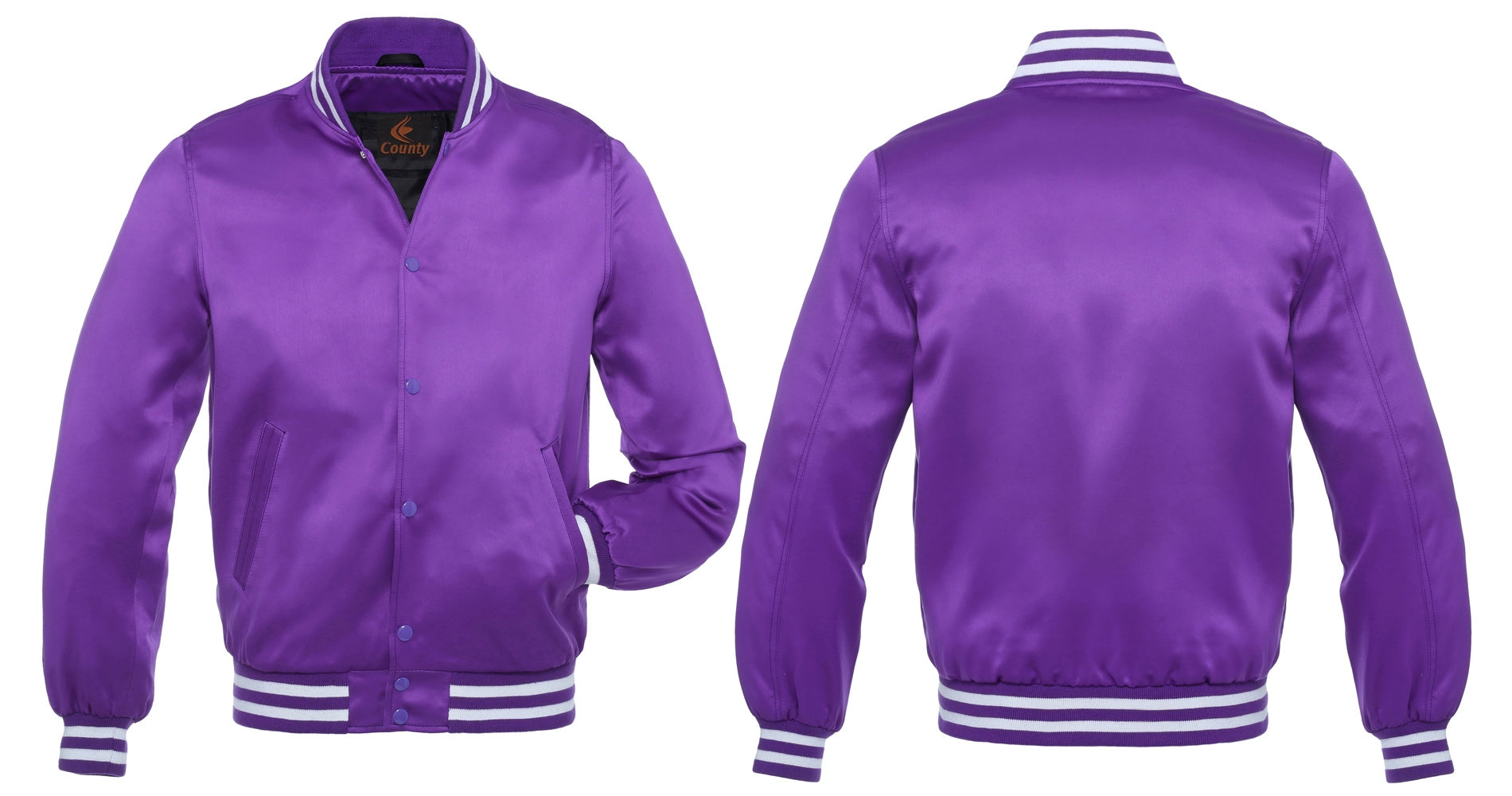 Varsity Jacket Mens Purple Satin Jacket Mens Letterman Jacket