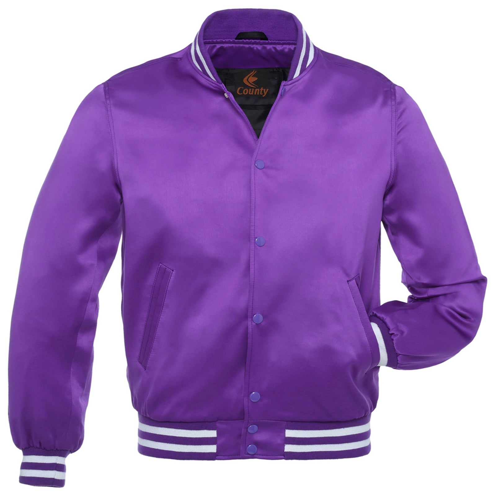 Varsity Jacket Mens Purple Satin Jacket Mens Letterman Jacket