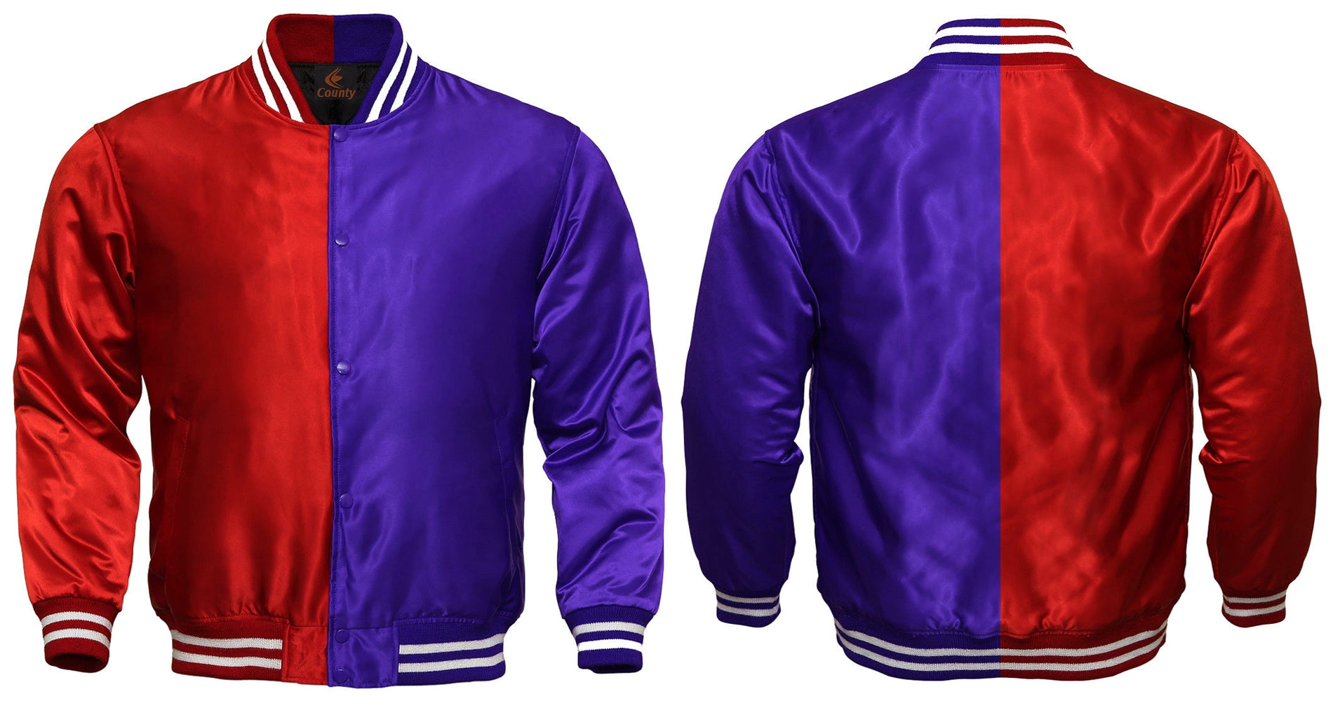 Varsity Jacket Women Red Purple Satin Jacket Mens Jacket Varsity