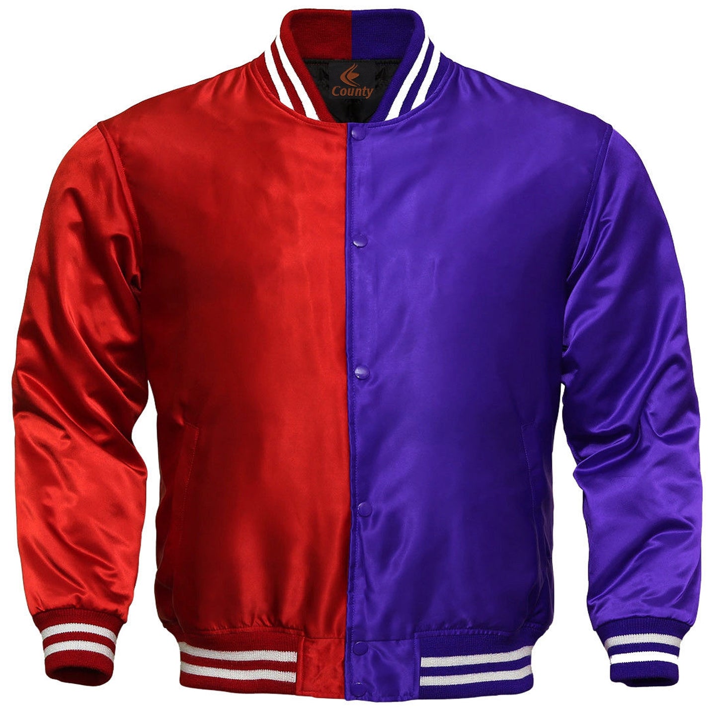 Varsity Jacket Women Red Purple Satin Jacket Mens Jacket Varsity