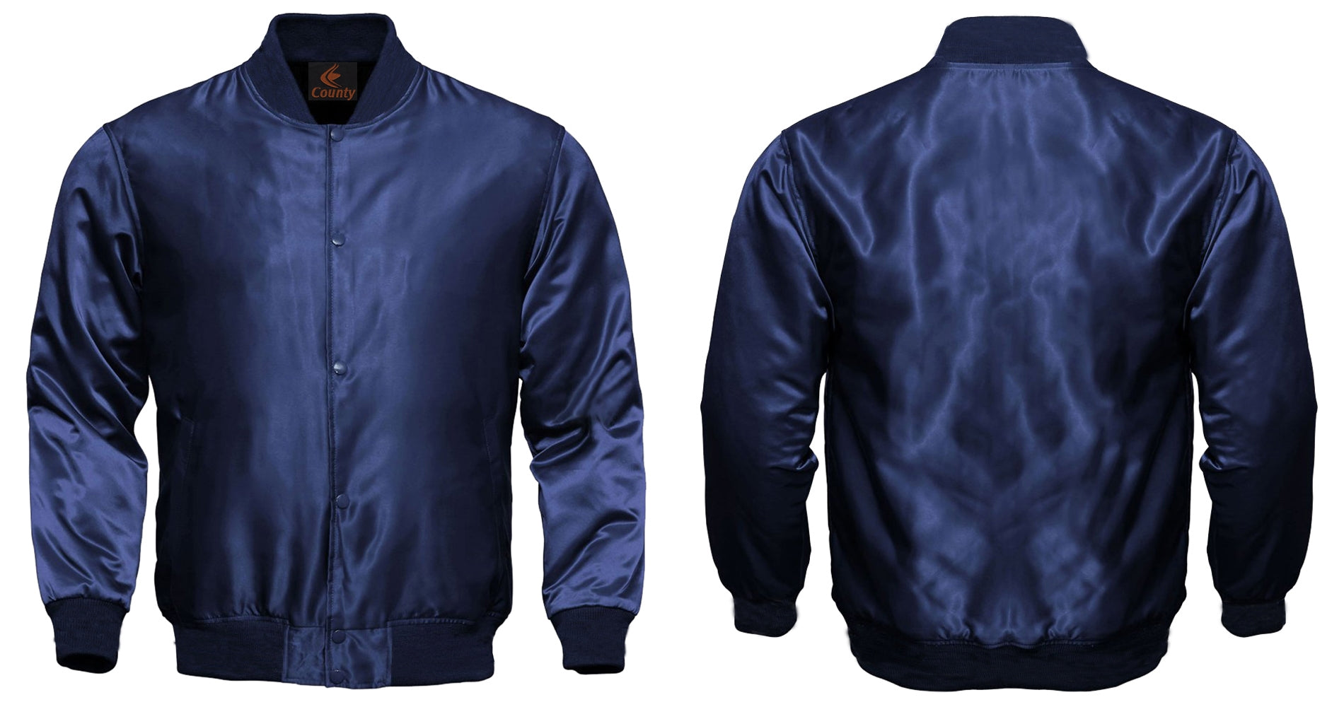 Mens Jacket Varsity Navy Blue Satin Jacket Mens Letterman Jacket