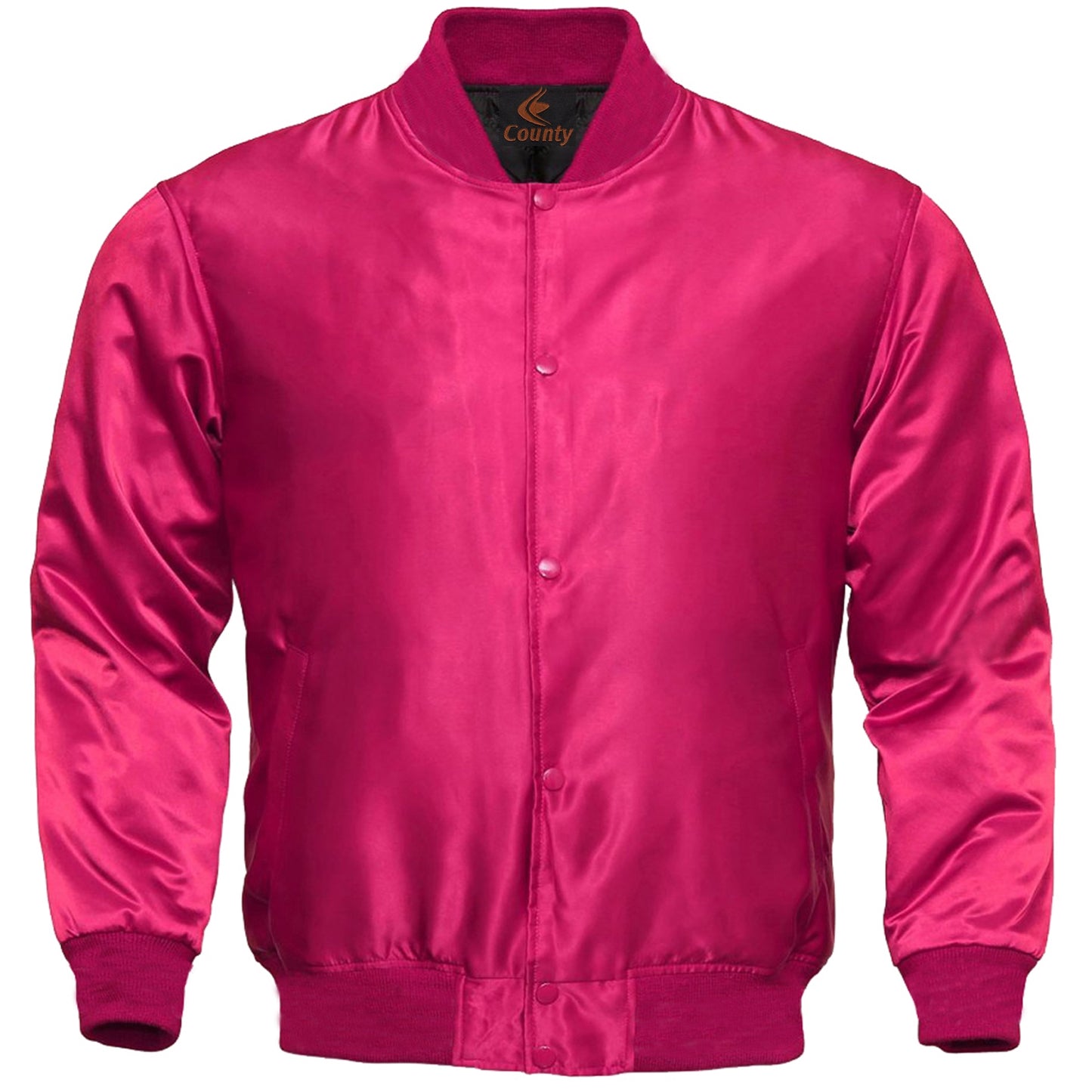 Mens Jacket Varsity Hot Pink Satin Jacket Mens Letterman Jacket