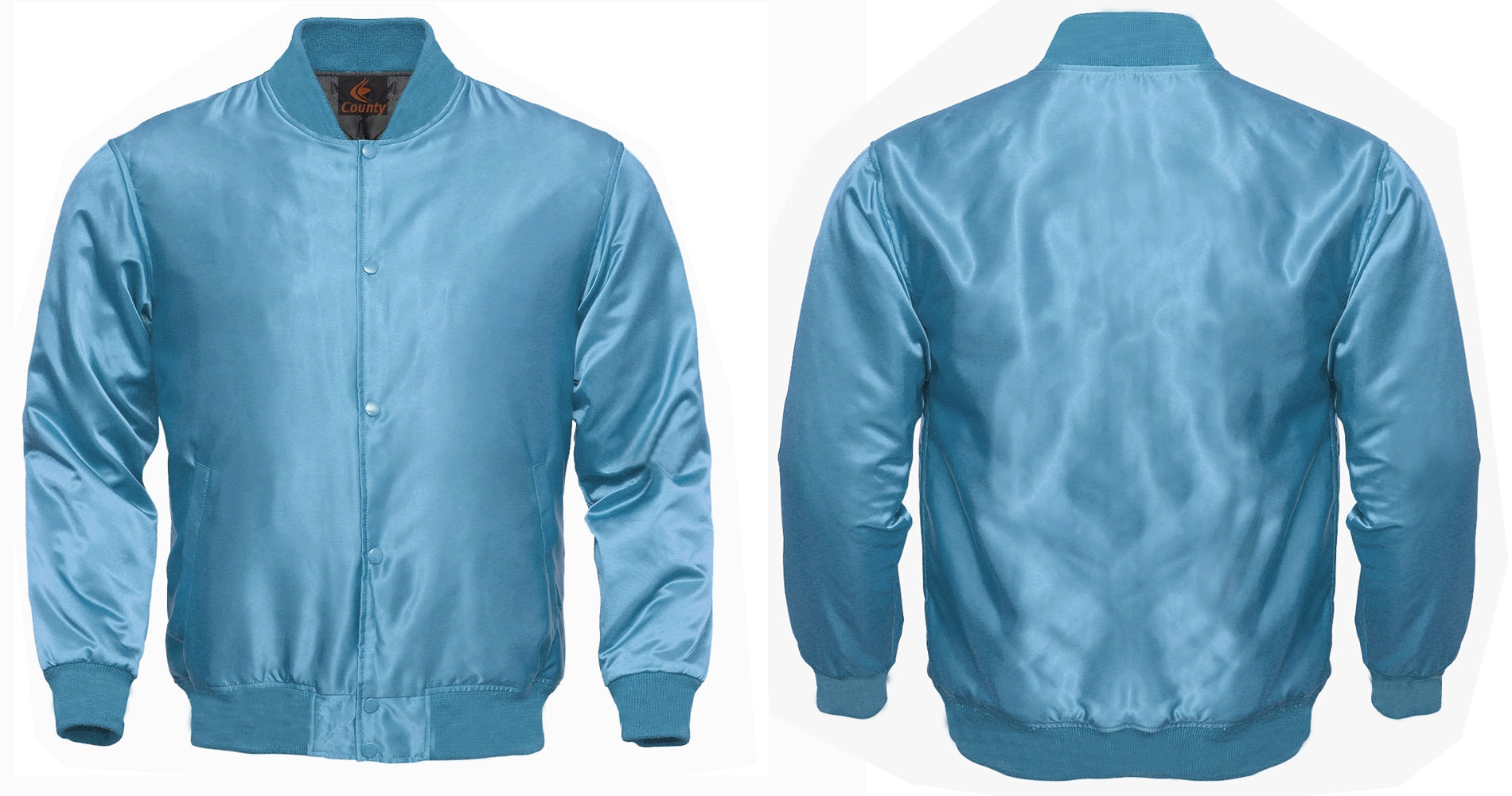 Mens Jacket Varsity Sky Blue Satin Jacket Mens Letterman Jacket