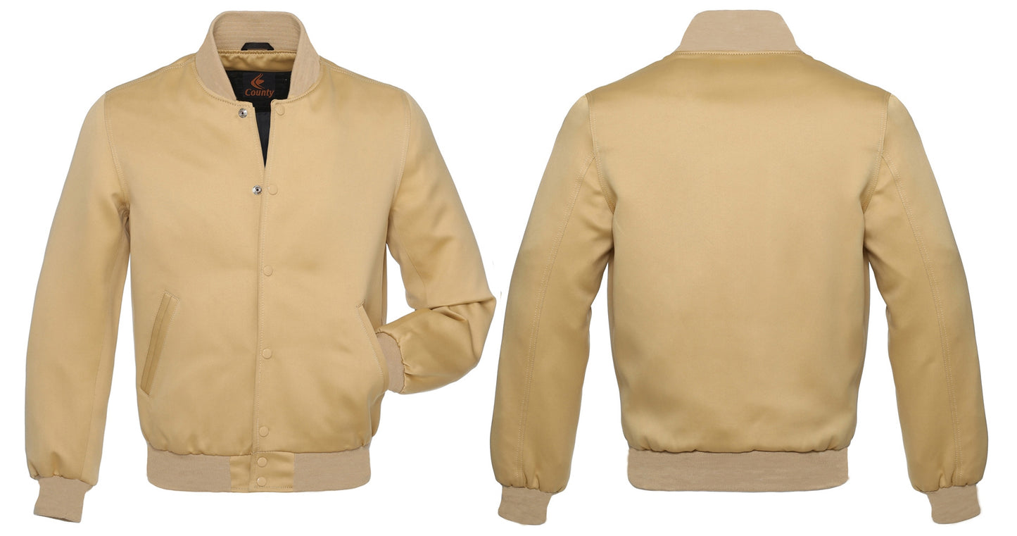 Personalized Varsity Jacket Cream Satin Jacket Mens Letterman Jacket