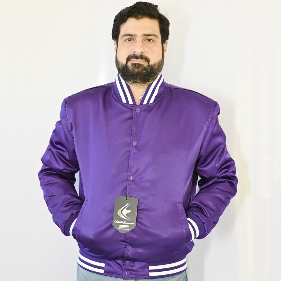 Varsity Jacket Mens Purple Satin Jacket Mens Letterman Jacket