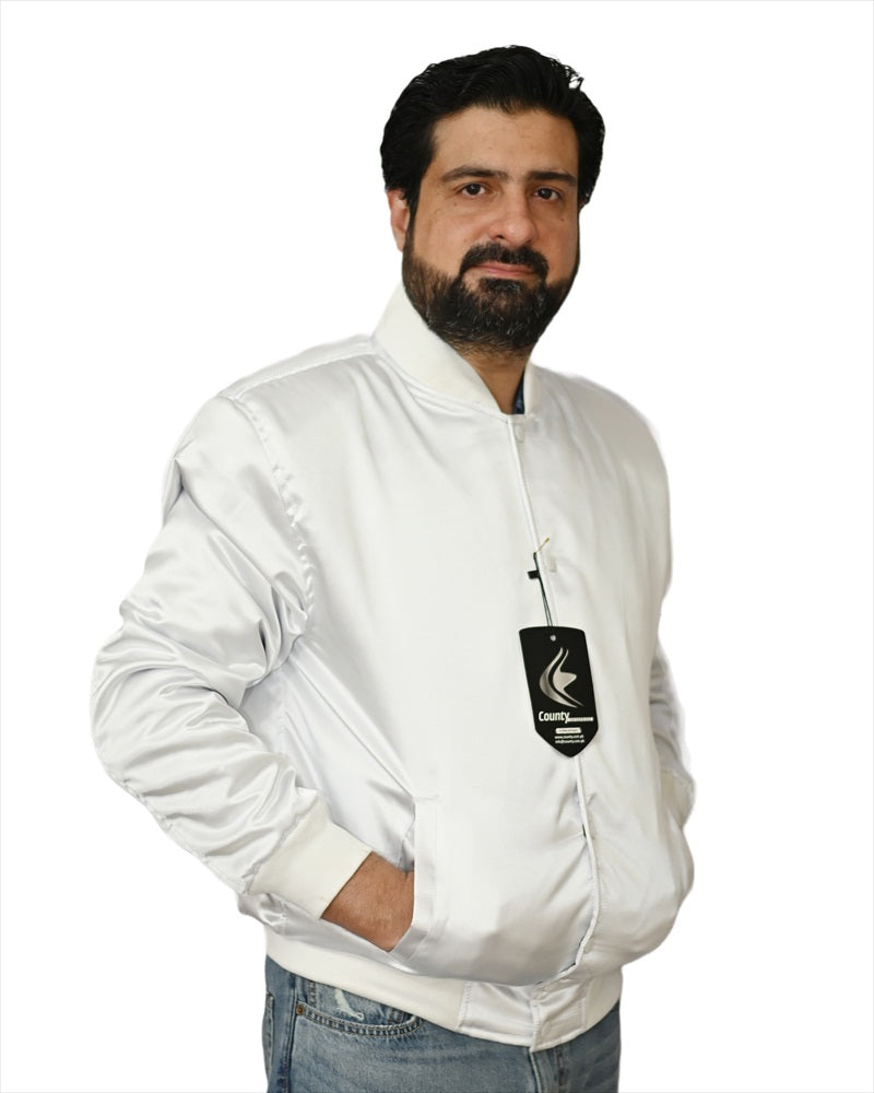 Varsity Jacket Mens White Satin Jacket Mens Letterman Jacket