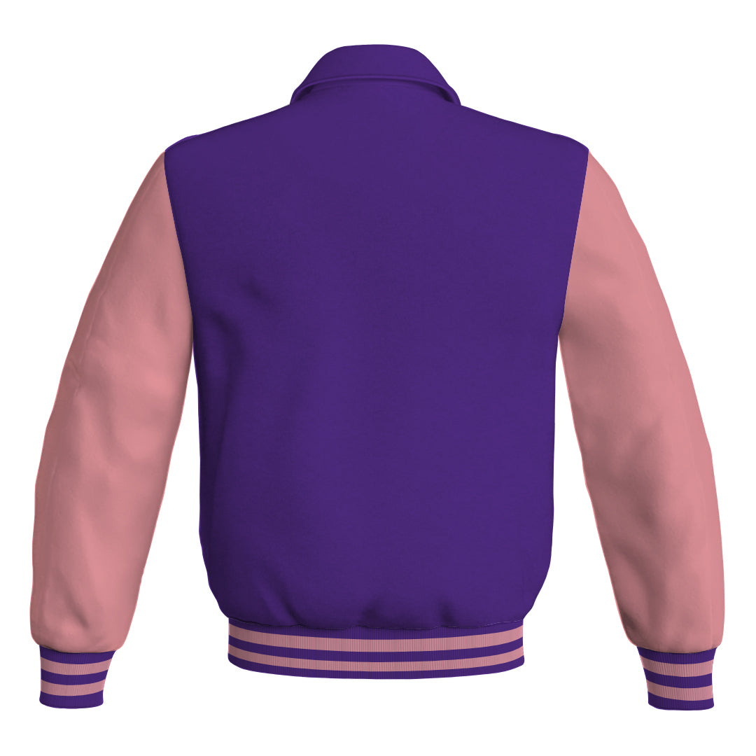 Letterman Varsity Classic Jacket Purple Body and Pink Leather 