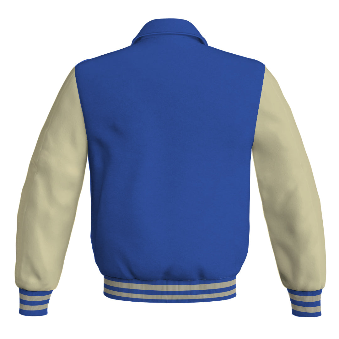 Letterman Varsity Classic Jacket Blue Body and Cream Leather 