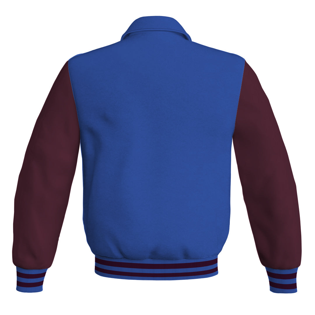 Letterman Varsity Classic Jacket Blue Body and Maroon Leather 