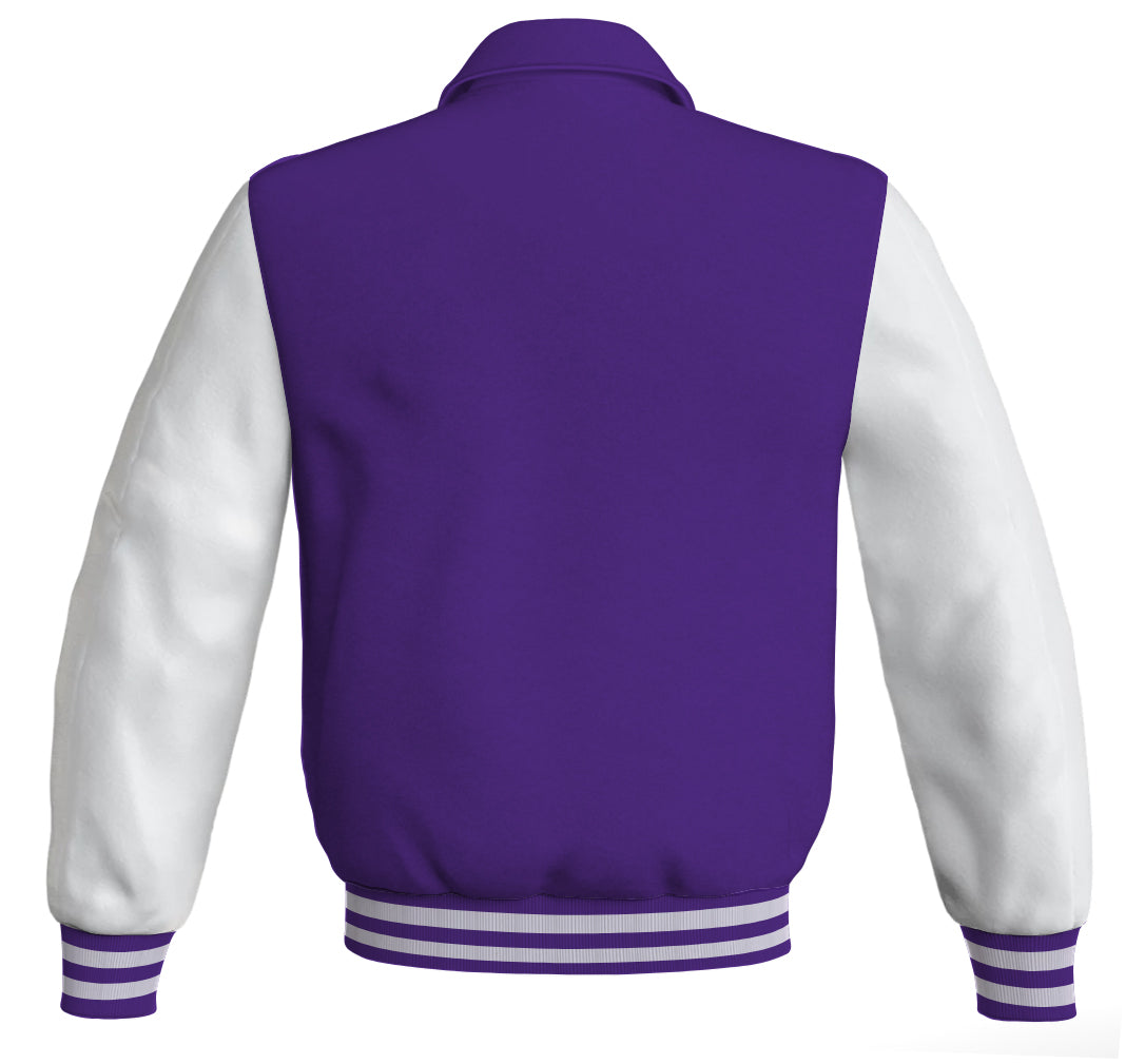 Letterman Varsity Classic Jacket Purple Body and White Leather 