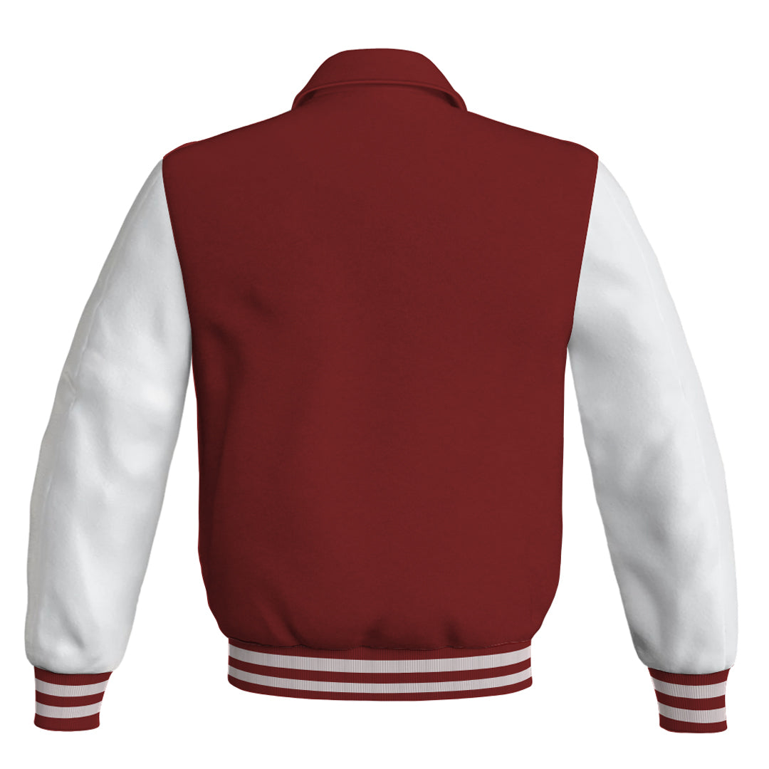 Letterman Varsity Classic Jacket Maroon Body and White Leather 